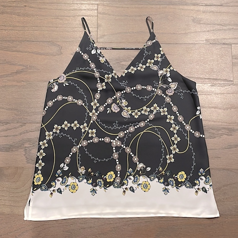 NWT LOFT Grey Patterned Strappy Cami - Size XS